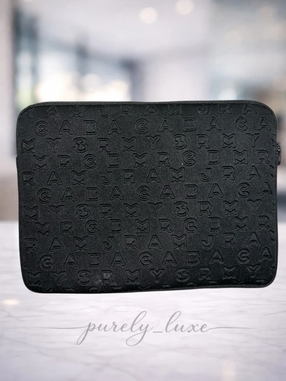 Marc By Marc Jacobs Black Embossed Monogram Laptop Sleeve - Picture 3 of 4